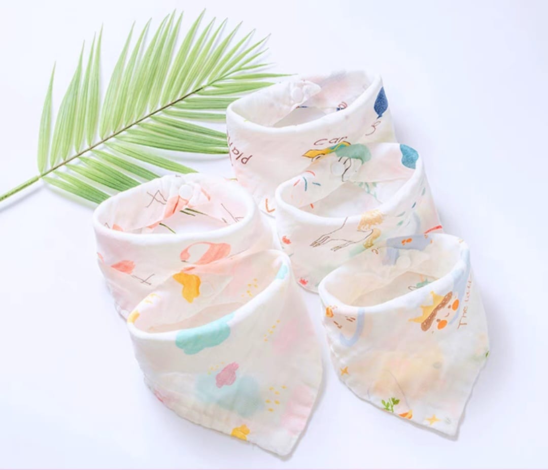 Emmanuel 6 Layers 100% Cotton Triangle Bibs *Choose design at fair